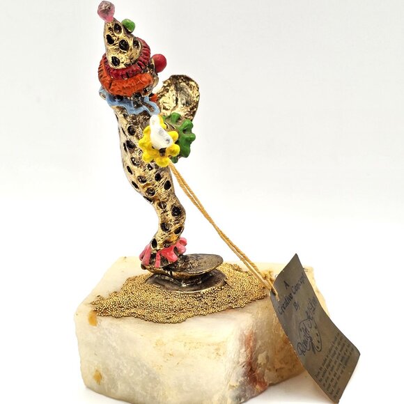 Vintage 1980 Ronald Lee 24Kt Gold Plated Happy Clown Collectible Original Tag - Picture 10 of 12